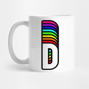 Rainbow Letter, D Mug